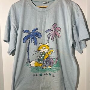 Vintage‎ 80’s Lifestyles Hula Cat Graphic Tee